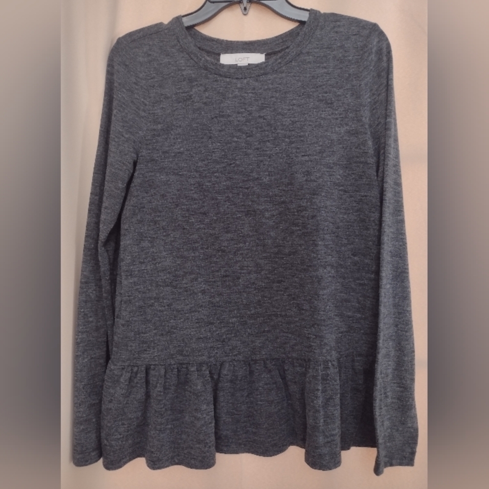 LOFT Charcoal Grey Long Sleeve Tunic